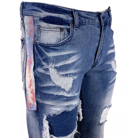 M.LAB Slim Cause Men's Denim Jeans Blue - Picture 8 of 12